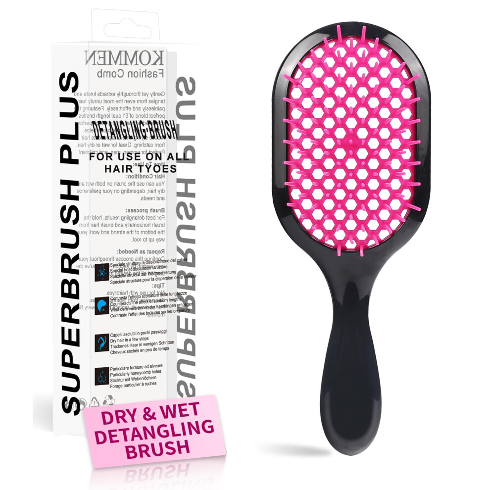 Unisex Red Wine Vent Detangling Brush For Wet And Dry Hair With Gentle Knot Removal And Antifrizz Airflow