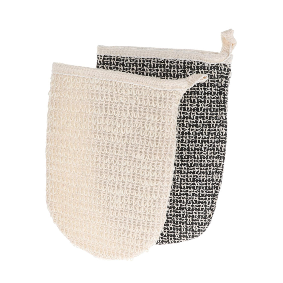 Exfoliating Gloves 2pcs DualSided Natural Sisal Bath Mitt for Shower Body Scrub and Skin Renewal