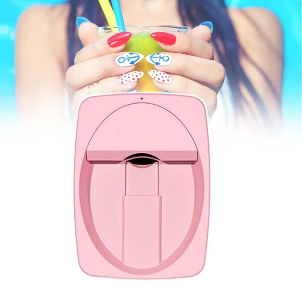 Pink Digital Nail Art Printer With Smart Nail Recognition, 2400 Dpi, 30S Print Speed, For Salon And Home