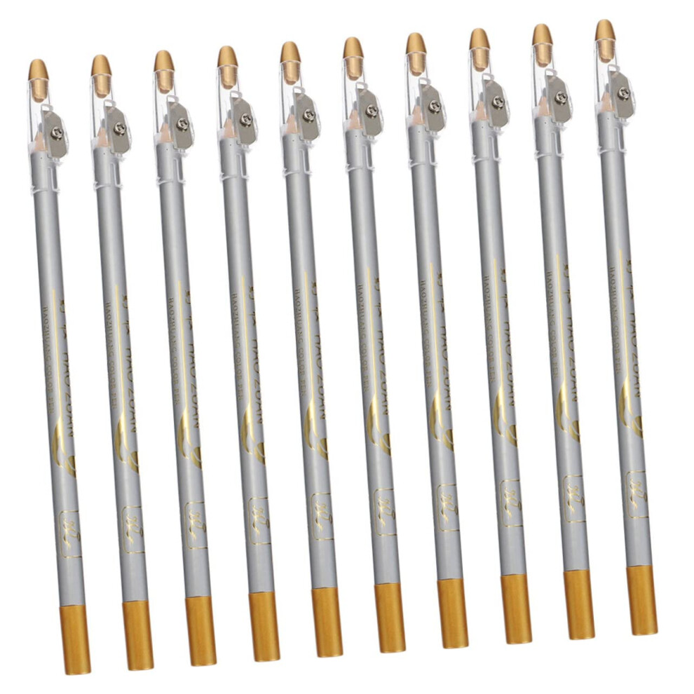 10pcs Waterproof Eyebrow and Eyeliner Pencils with BuiltIn Sharpener Travel Size