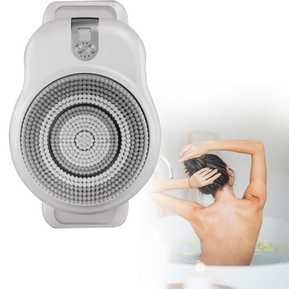 Electric Back Scrubber with 7Inch Head, 360 Rotation, 2Speed, IPX7 Waterproof, Rechargeable