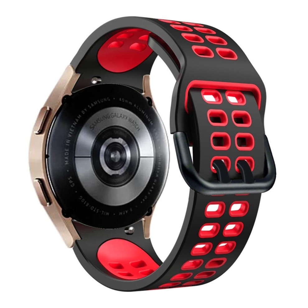 Replacement Bands For Galaxy Watch 5 40Mm 44Mm Watch 4 Classic 42Mm 46Mm Silicone Wristbands Black Red Black,Red 9187378293935