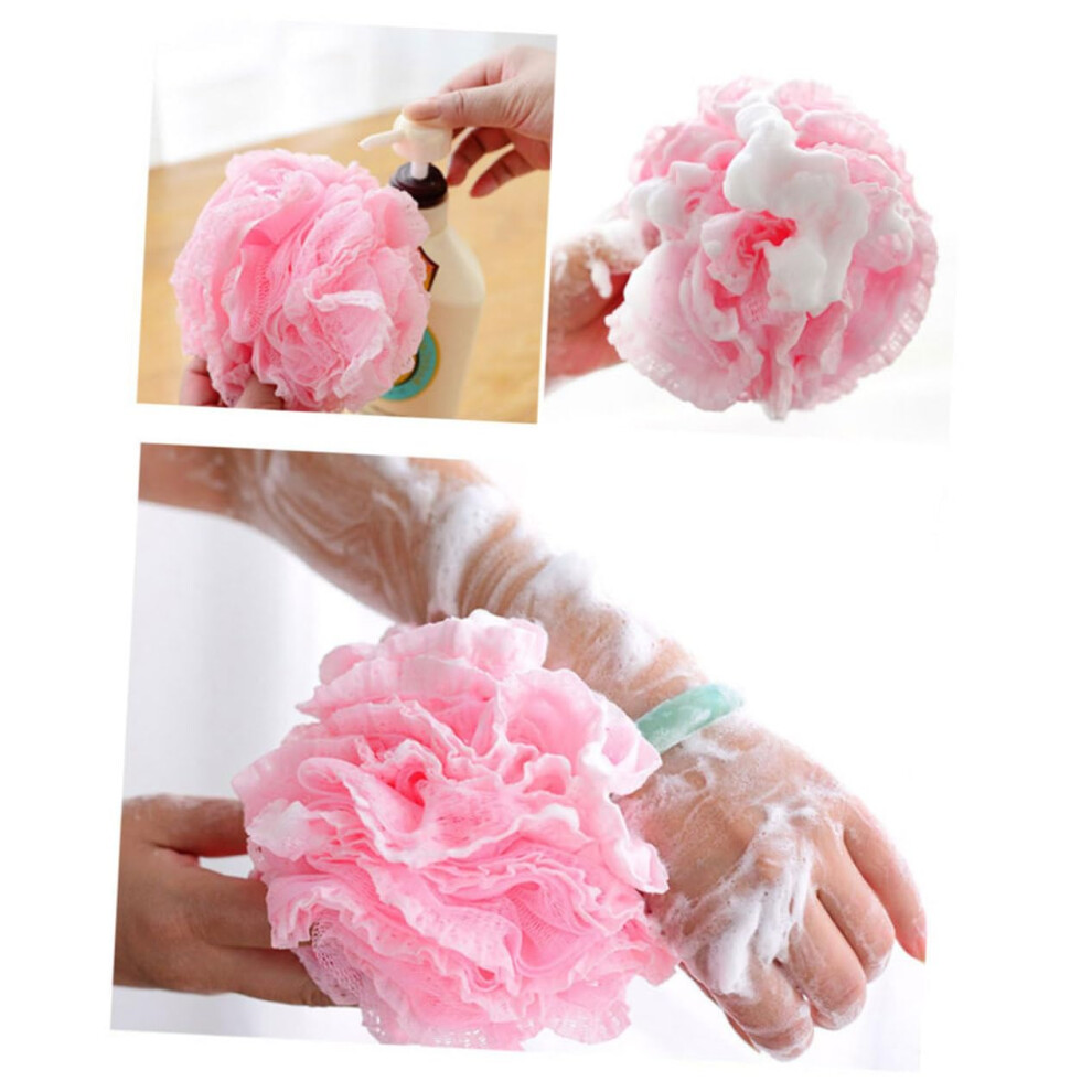 IWOWHERO 5pcs Thick Mesh Shower Loofah Bath Ball Soft Exfoliating Sponge Pouf