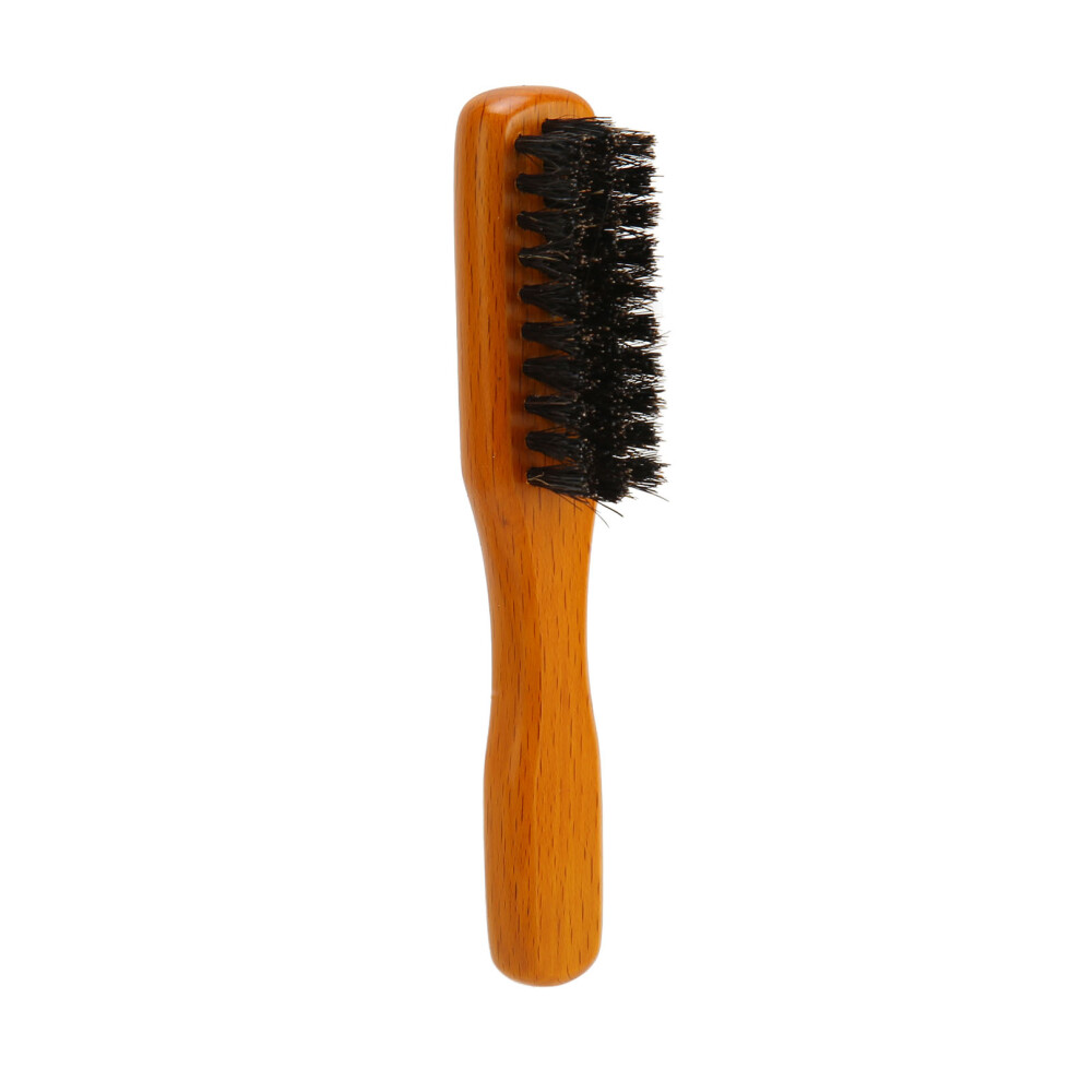 Wooden Handle Beard Brush With Ergonomic Grip, Reduces Itching By Massage Skin, For Daily Use At Home Or Salon, Small Size For Easy Carrying
