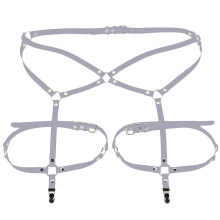 Hochwertige Materialien für modisches Leder-Bein-Oberschenkel-Harness, vielseitiger Leder-Punk-Gürtel mit verstellbarem elastischem 2-reihigem
