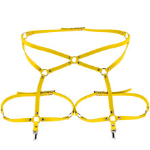 Materiali di alta qualità utilizzati nella moda Imbracatura per coscia in pelle, cintura punk in pelle multiuso con elastico regolabile Imbracatura