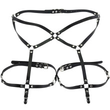 Materiali di alta qualità utilizzati nella moda Imbracatura per coscia in pelle, cintura punk in pelle multiuso con elastico regolabile Imbracatura