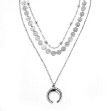 Női choker nyaklánc, többrétegű nyakláncok medállal, háromrétegű kulcscsont mintával, kecses arany choker nyakláncok, könnyű, divatos