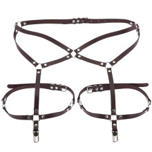 Materiali di alta qualità utilizzati nella moda Imbracatura per coscia in pelle, cintura punk in pelle multiuso con elastico regolabile Imbracatura