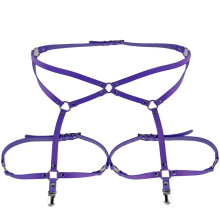 Hochwertige Materialien für modisches Leder-Bein-Oberschenkel-Harness, vielseitiger Leder-Punk-Gürtel mit verstellbarem elastischem 2-reihigem