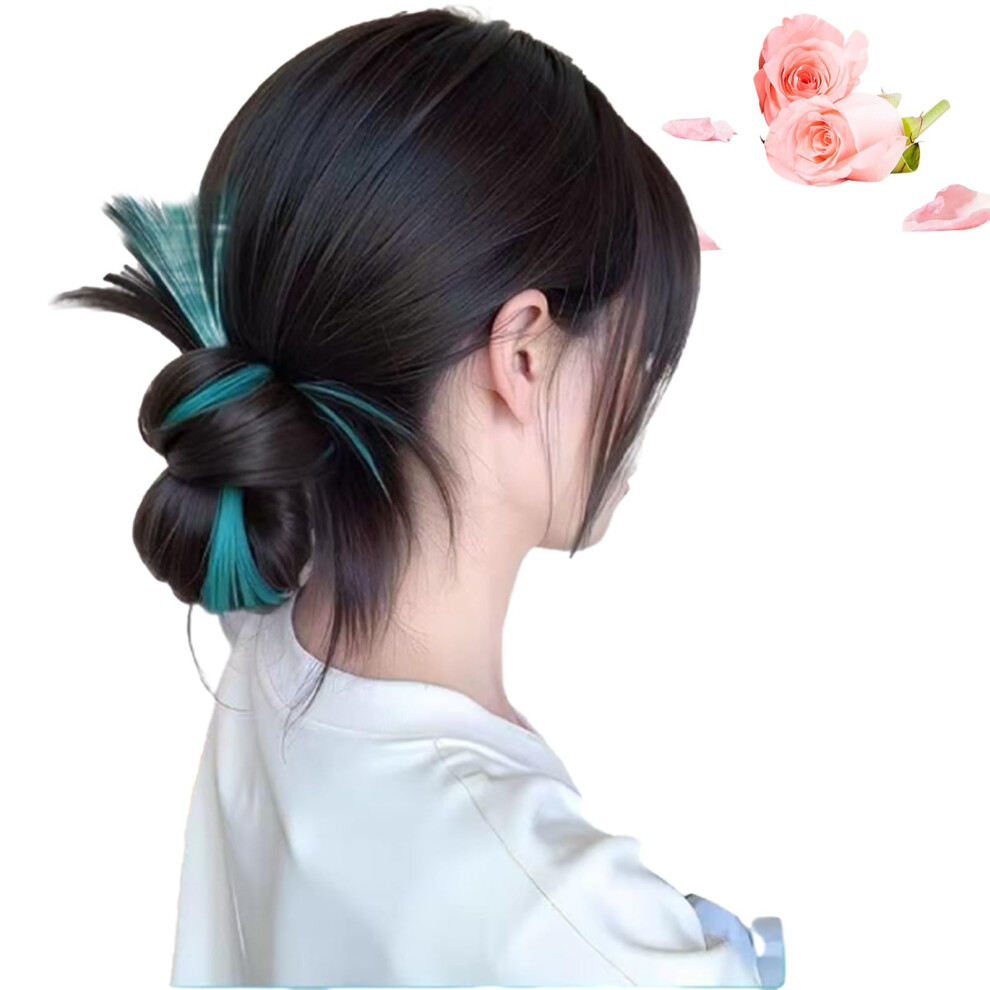 Messy Bun Hair Piece ClipOn Bun with Highlights for Instant Volume and Natural Layered Look