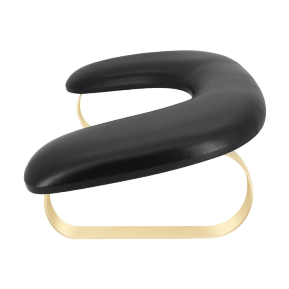 Black Ergonomic Ushape Nail Hand Rest With Comfortable Leather Surface For Acrylic Nails