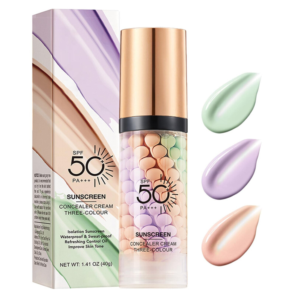 Face Primer SPF 50 Sun Protection with Color Correcting Tinted Moisturizer Oil Control for All Skin