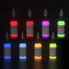 UV Tattoo Ink Set 8 Colors 15ml Fluorescent UV Reactive Blendable LongLasting Tattoo Artist Supplies