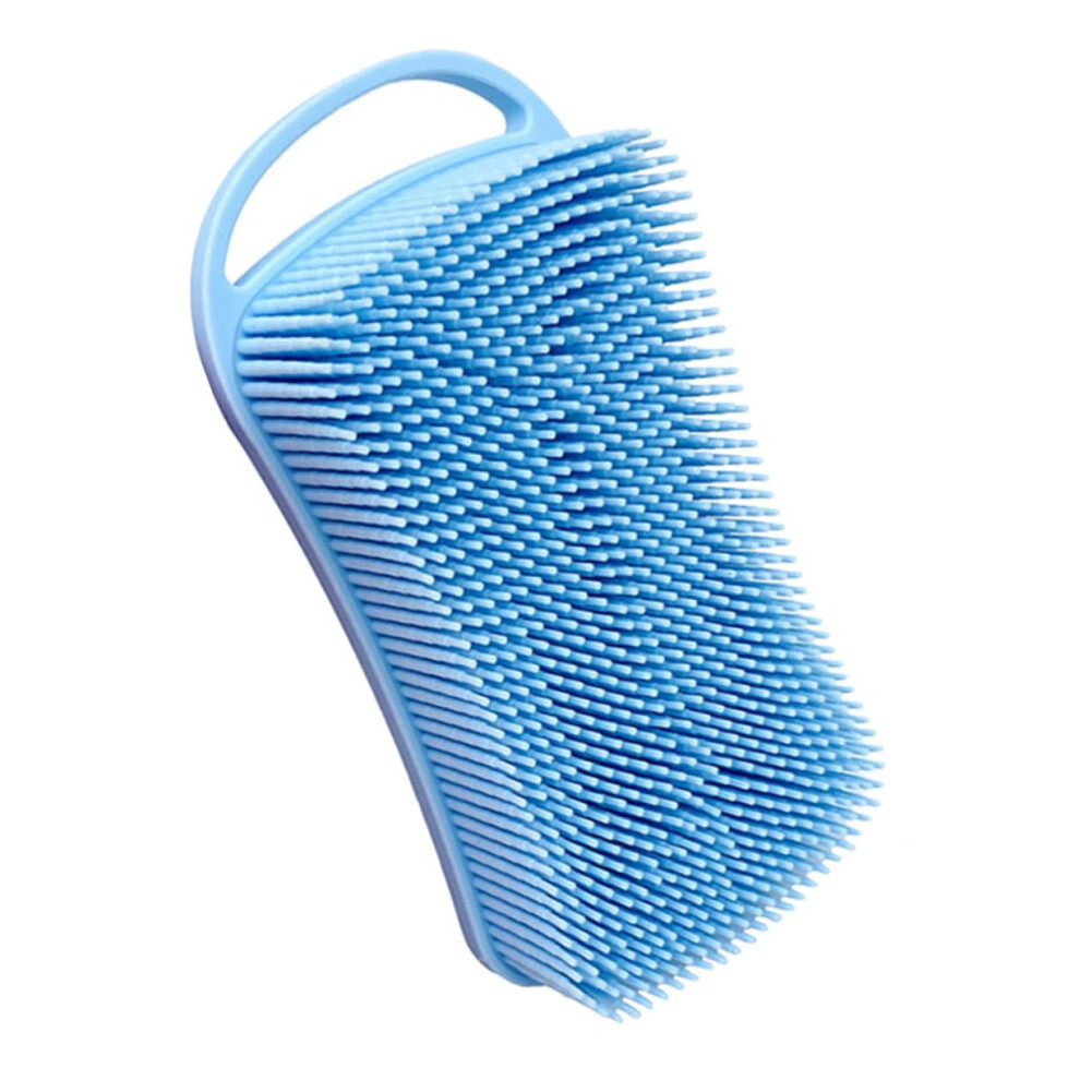 Silicone Bath Brush and Scalp Shampoo Brush 2 in 1 Gentle Bristles Body Hair Scrubber with Hook