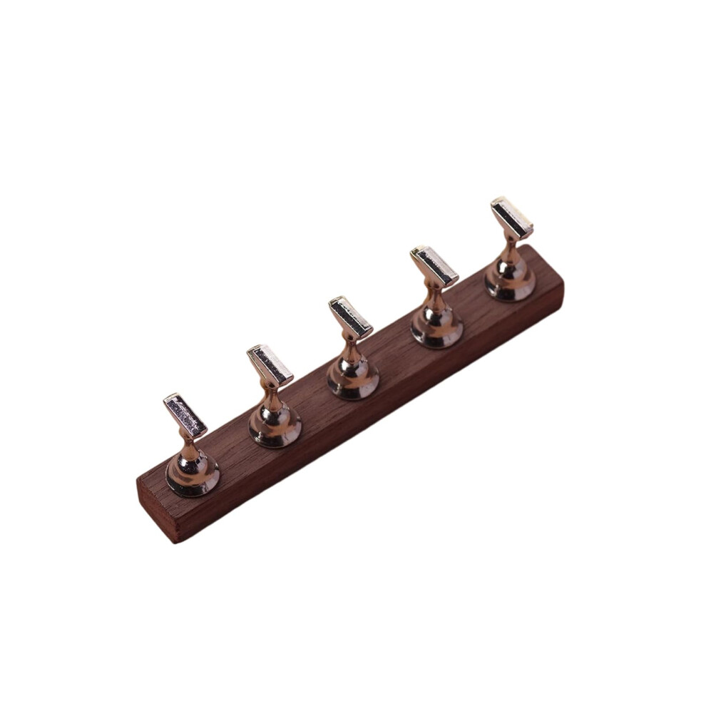 Silver Adjustable Magnetic Nail Art Practice Stand With Stable Walnut Base For Professional Training