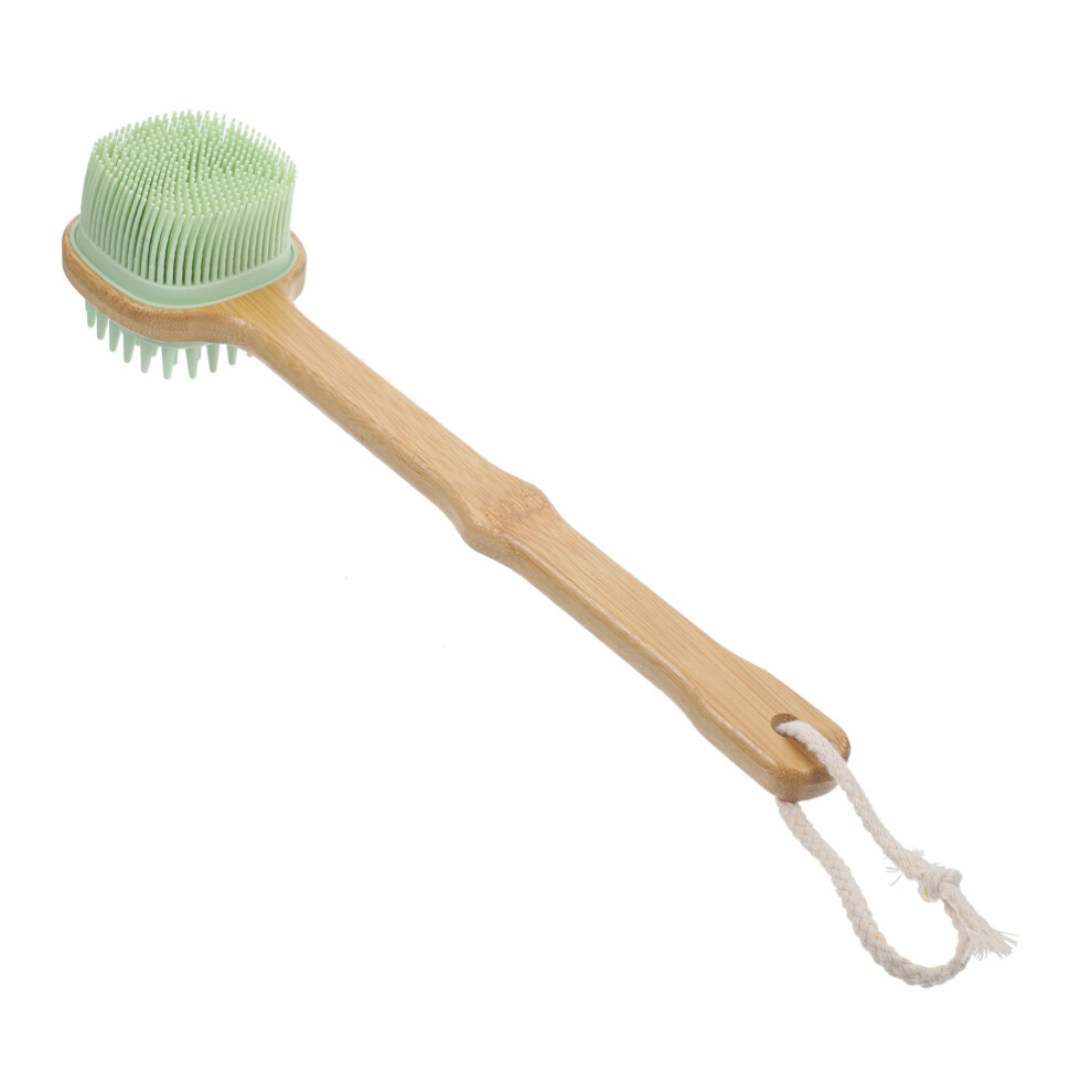 Silicone Back Scrubber Long Handle DoubleSided Bath Brush for Gentle Exfoliation and Massage