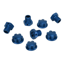Adattatore per mozzi ruota blu da 17mm per veicoli 1/10, processato CNC