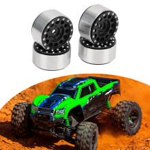 Jeu de 4 roues à Deadlock en aluminium pour voitures RC 1/18 et 1/24, noir