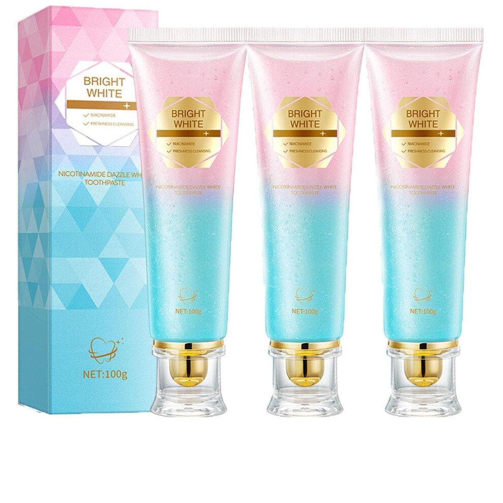 Niacinamide Whitening Toothpaste 3pcs Natural Peppermint Freshness for Coffee Stains