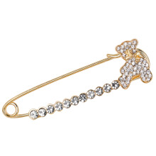 Exquisite Brooch Pins for Women, Crystal Rhinstone Safety Pin Elegant Little Bear Design Alloy Fashion Brooch Pin, Bridesmaid Brooch Gift for Wedding