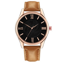Orologio da polso al quarzo business casual da uomo, quadrante con numeri romani, cinturino in pelle e design resistente all'acqua, orologio preciso