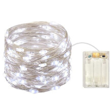 LED String Lights, Battery Operated Fairy String Lights Cool White For Indoor Outdoor Decor, Bendable Copper Wire Waterproof Design
