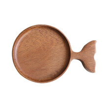 Fish Shaped Seasoning Dish Wooden Dipping Sauce Bowls Creative Snack Saucer Natural Wood Flavor Plate For Home Restaurant Use