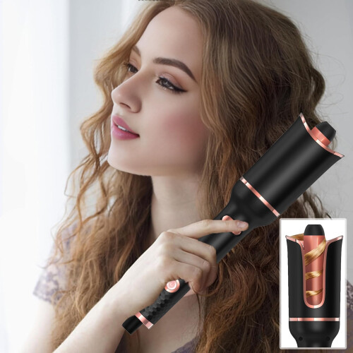 Automatic Hair Curler with Rotating Ceramic Barrel, Adjustable Temperature, Fast Heating Black 2