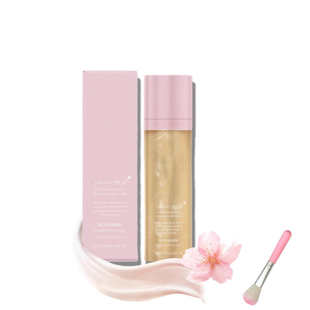Sunscreen Setting Spray SPF 50 Face Mist for Makeup, Lightweight WaterResistant Travel Size