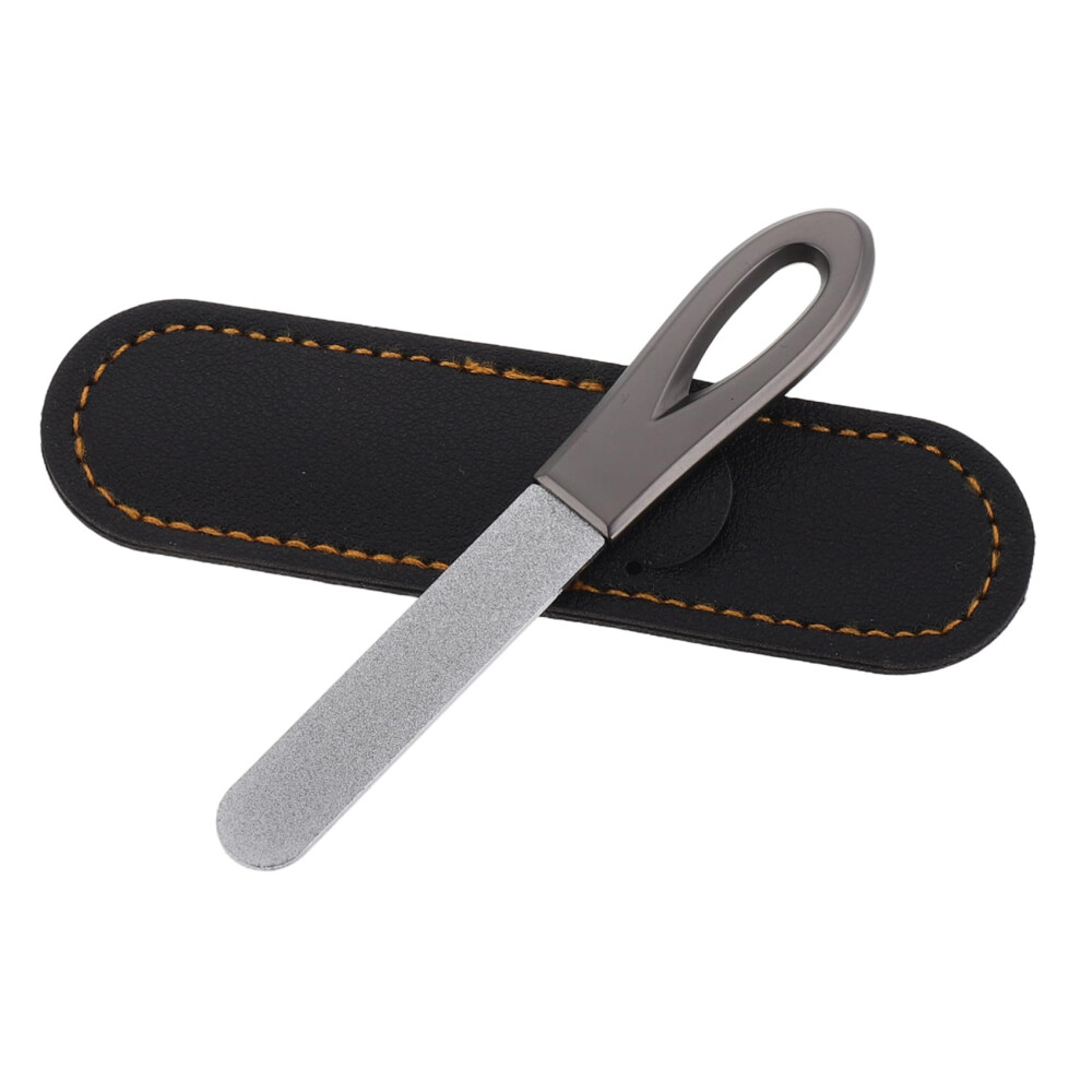 DualSided Manicure Nail File with NonSlip Grip and Protective Case for Professional Nail Care