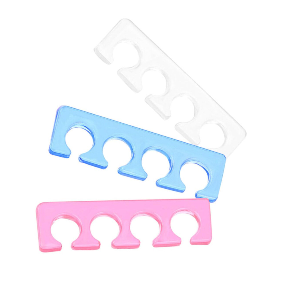Soft Silicone Toe Separators for Pedicure and Manicure Kit, Smudge Nail Drying, 3pcs