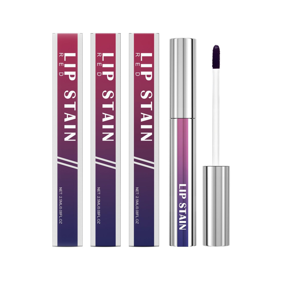 Matte Peel Off Lipstick Set Red 3pcs Waterproof Lip Gloss Long Lasting Smudge Proof Finish