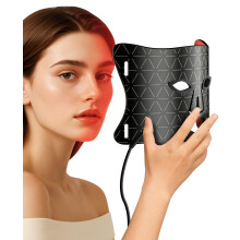 LED Face Mask for Wrinkles and Acne, 320 LEDs Red Blue NIR Light, Wireless Skin Rejuvenation