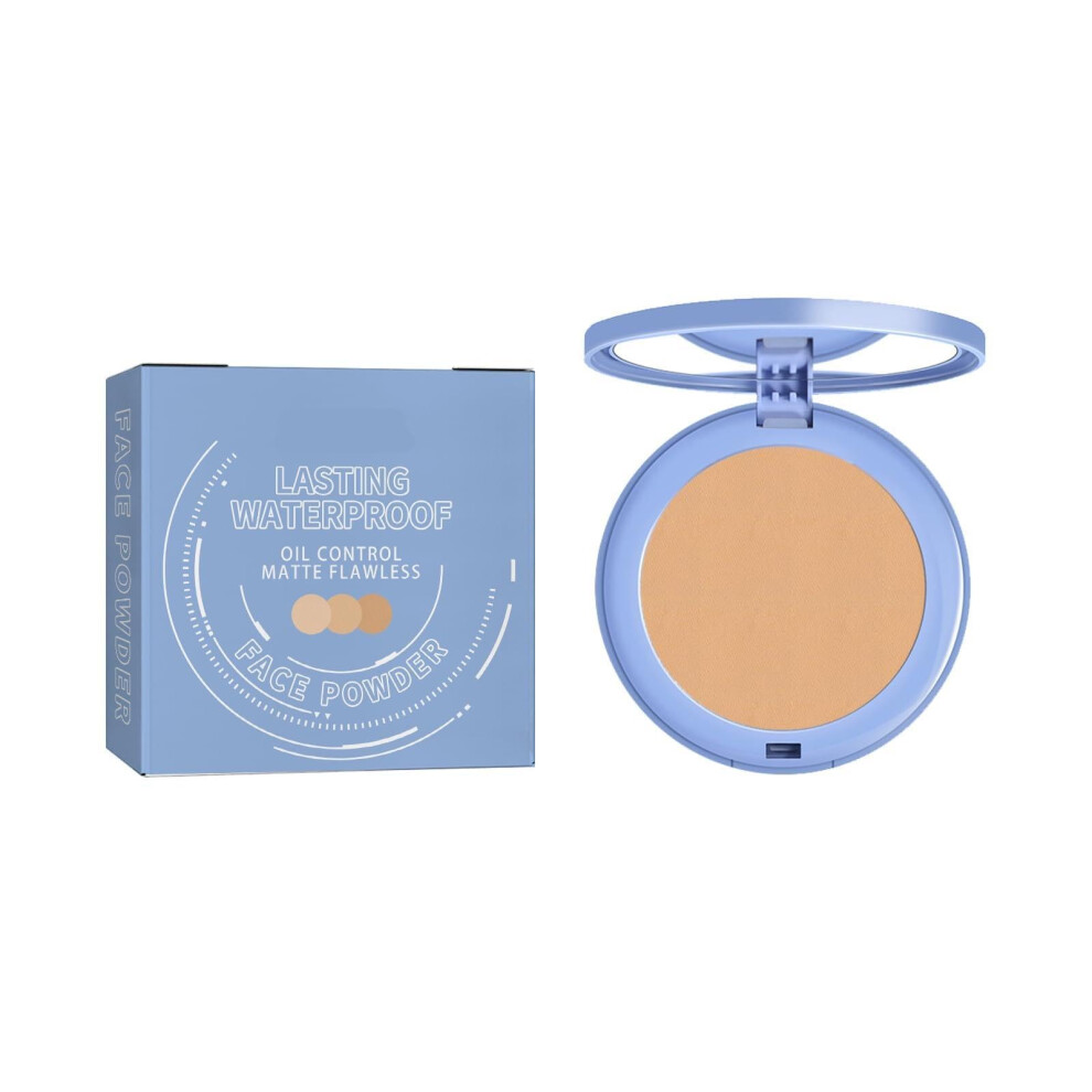 Beige Pressed Powder Pure Â Longlasting Oil Control Matte Finish Waterproof Lightweight Setting Powder
