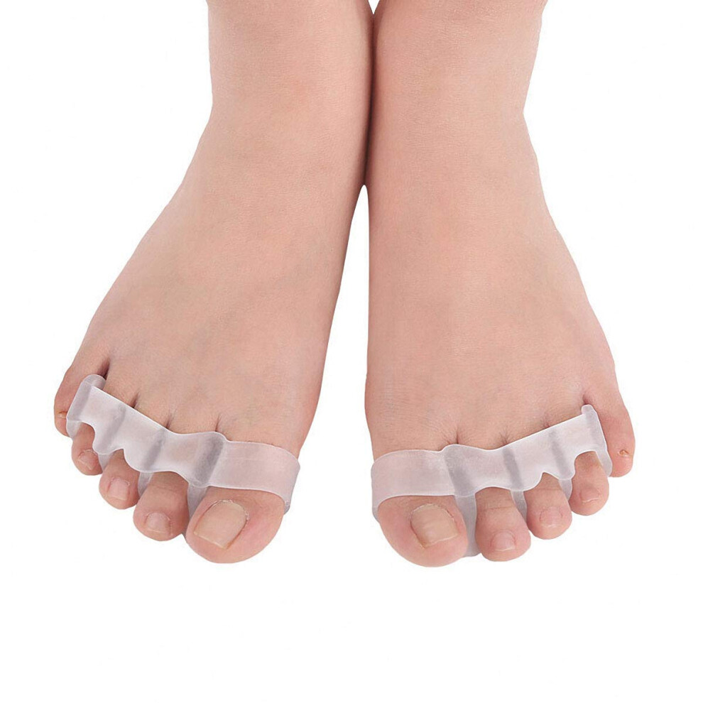 Toe Separators Gel Toe Spacers Pain Relief Ergonomic Four Hole Design for Bunions Hammer Toe