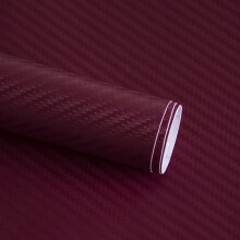 3D Carbon Fiber Vinyl Wrap Wine Red Scratch Resistant Bubble Car Exterior Decal 30x127cm