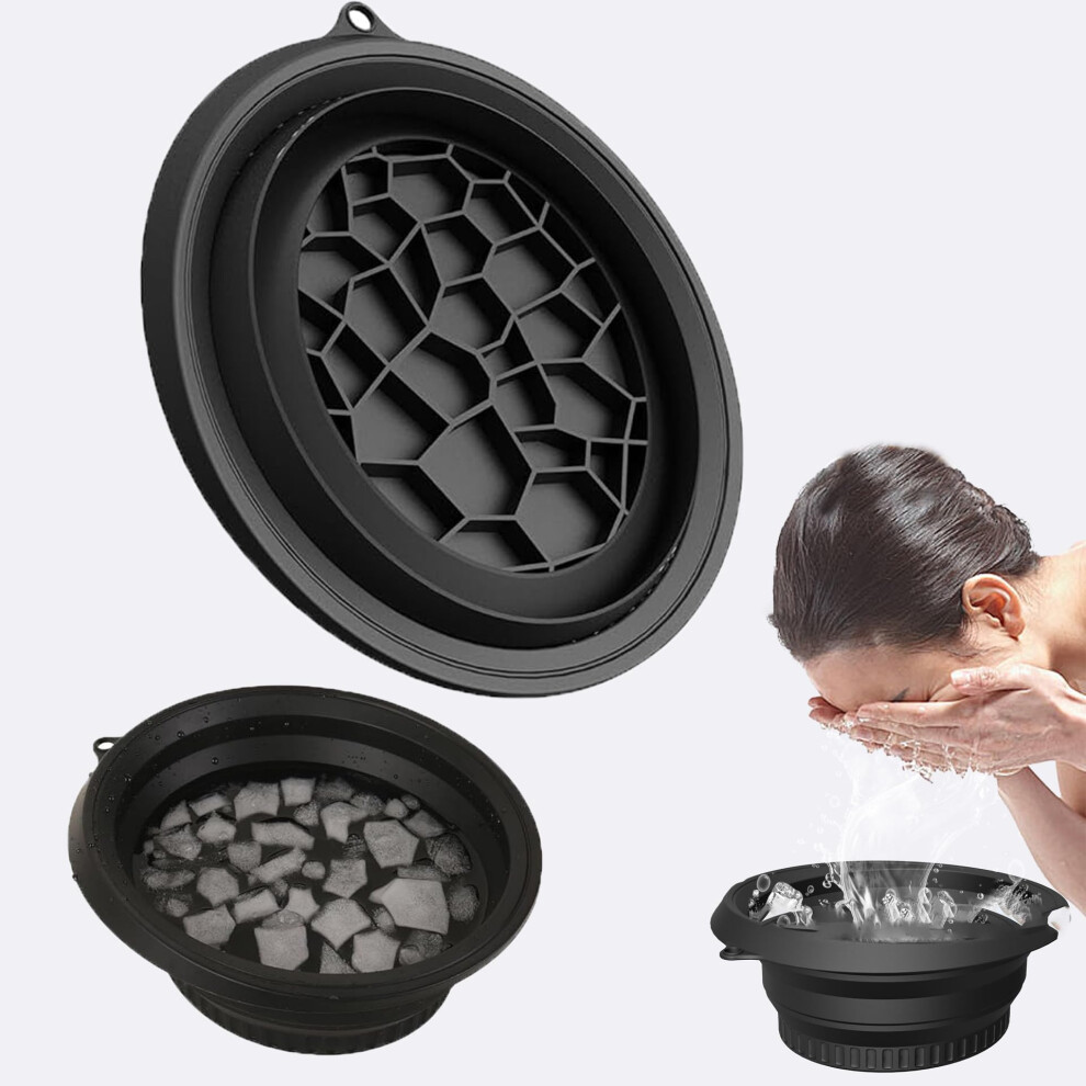 Ice Facial Bowl with 3 in 1 Foldable Silicone Design for Cold Plunge Therapy and Skincare