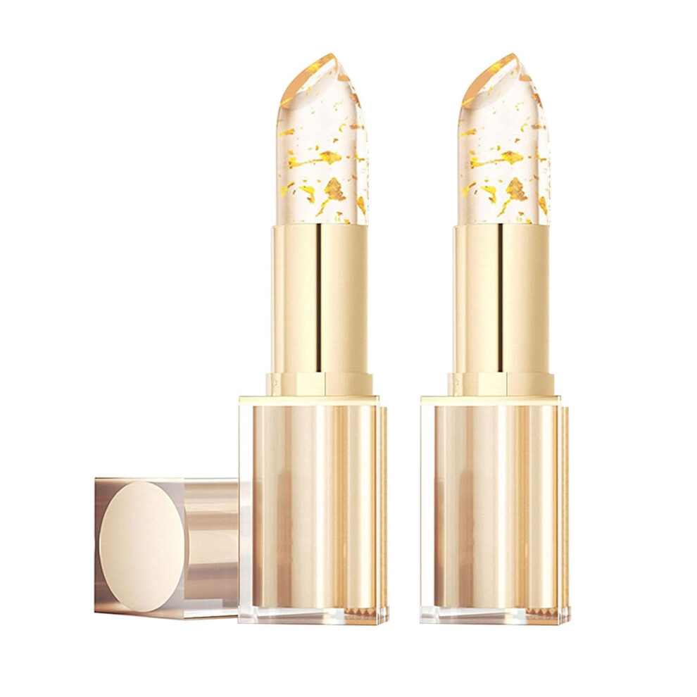 Gold Color Changing Lipstick Duo With Custom Ph Mood Effect, Long Lasting Foil Moisturizing Shine
