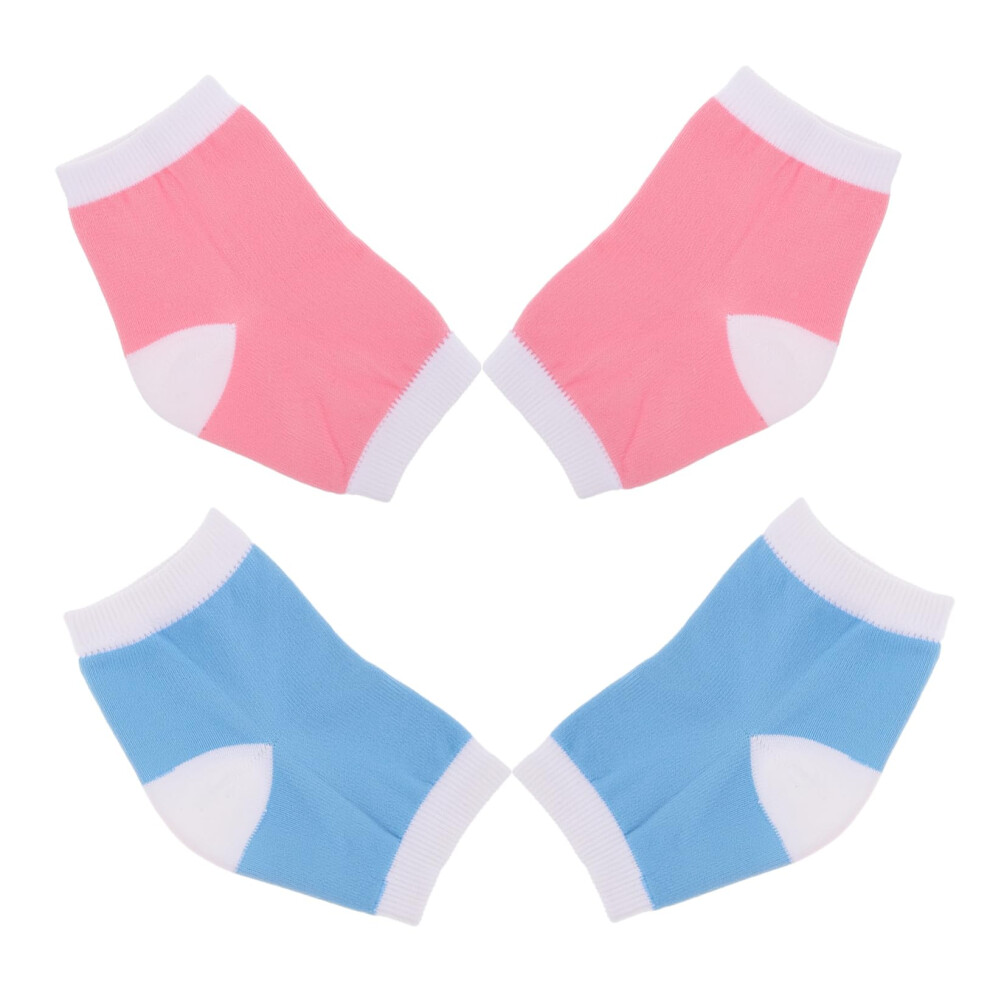 2 Pairs Moisturizing Heel Socks for Dry Cracked Feet with Breathable Mesh, Overnight Hydration