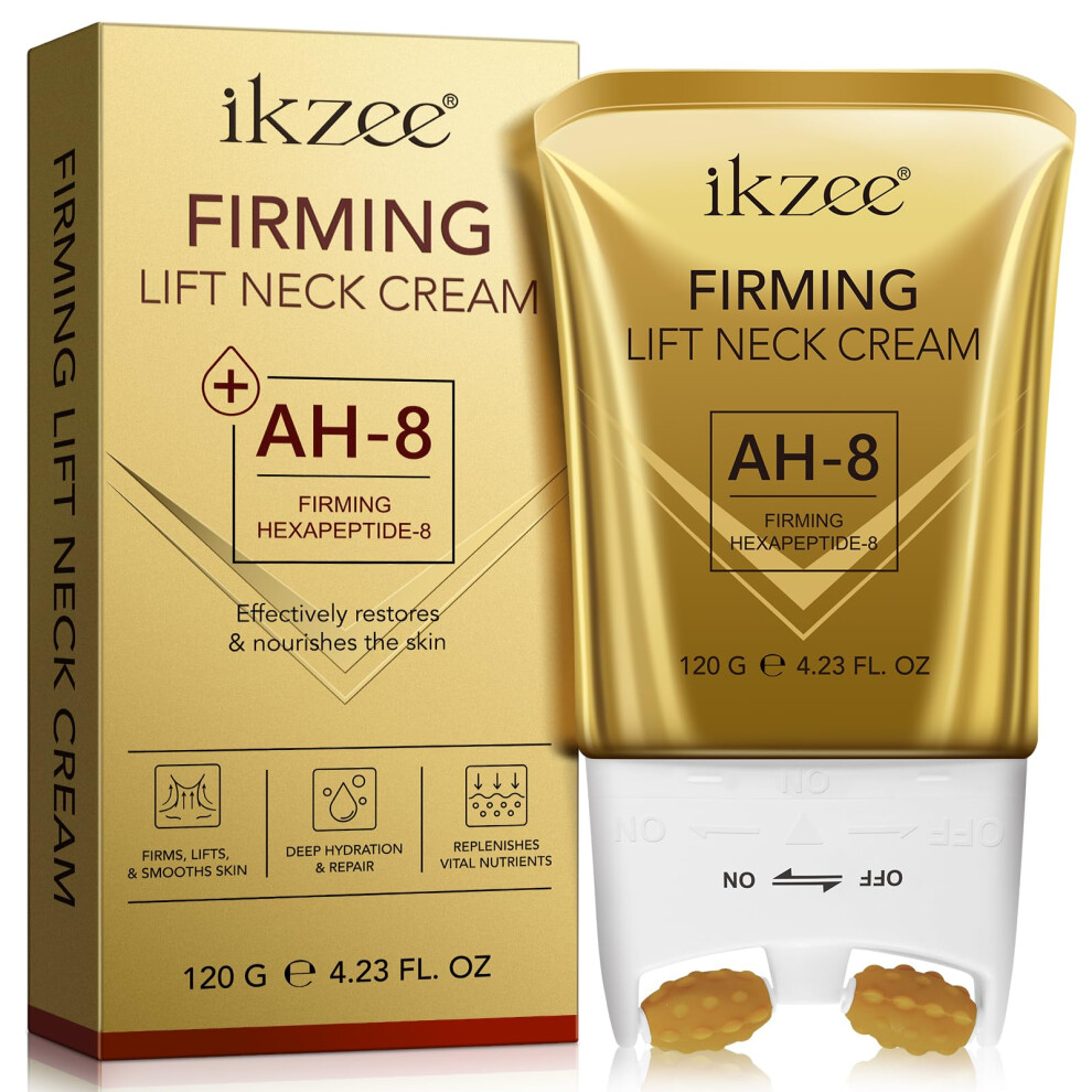 Cream Firming Neck With Vshaped Roller, Peptide And Hyaluronic Acid, Antiaging Moisturizer
