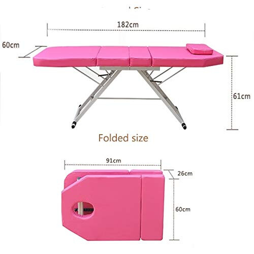 Portable Folding Massage Table Adjustable Height PU Leather Spa Therapy Beauty Bed 2
