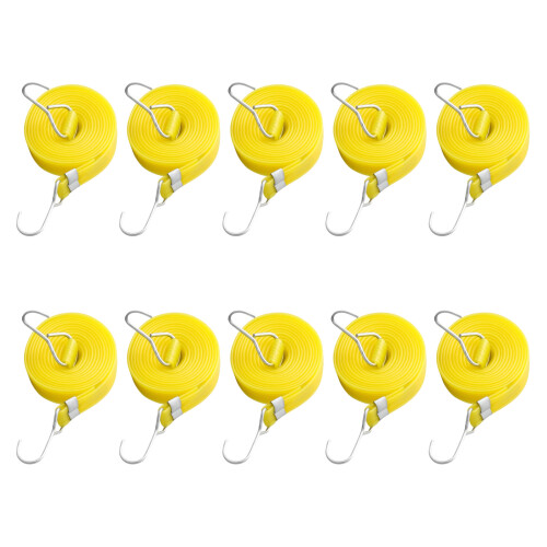 10pack Professional Elastics Tie Down Cord-Yellow 1 Meter