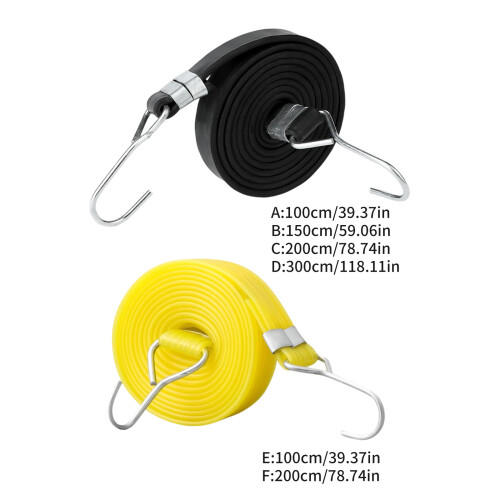 10pack Professional Elastics Tie Down Cord-Yellow 1 Meter 2