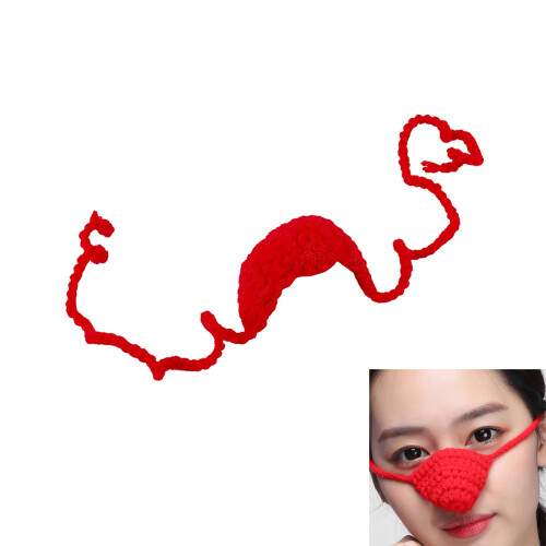 Hand Crocheted Cover Shield Winter Nose Warmth Protector-Red 2