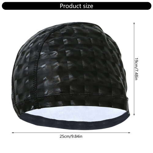 Bonnets de bain en PU imperméables, haute élasticité,-Noir 2
