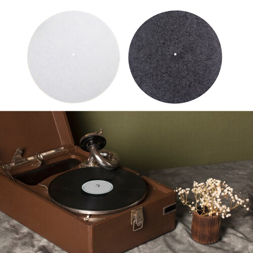 Turntable Slipmat Wool Turntable Platter Mat Record Player-Gray 2