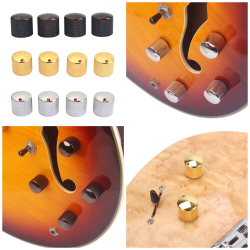 4Pcs Nonslip Guitar Potentiometer Control Knobs-Black 1
