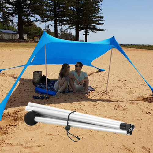 Poteaux de tente de plage pliants, 2 pièces, longueur réglable, 1