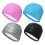 Bonnets de bain en PU imperméables, haute élasticité,-Noir 2